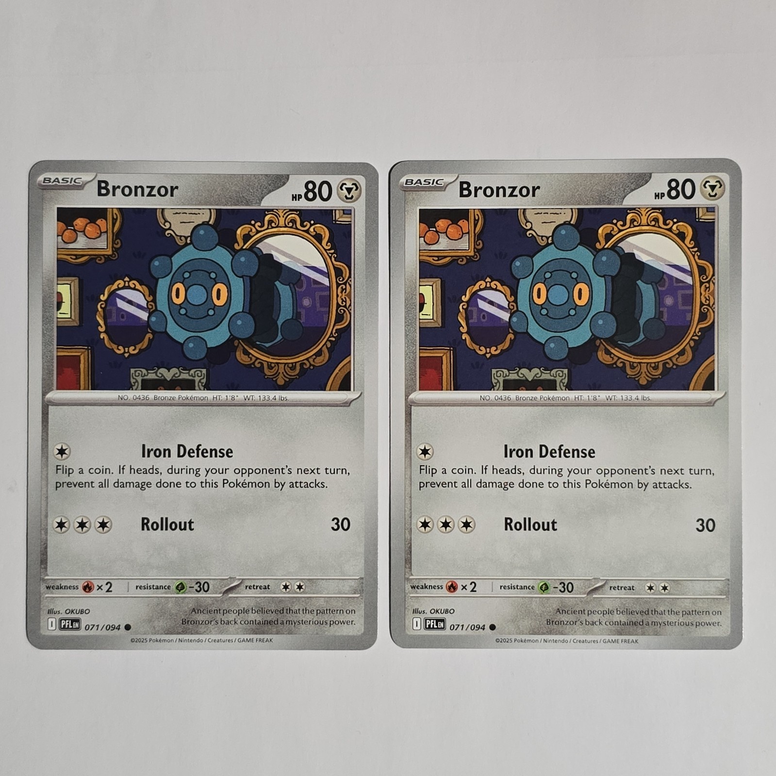 2x Playset Bronzor 071/094 Me02: Phantasmal Flames Regular