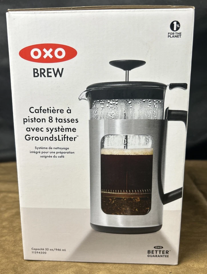 OXO Brew 8-Cup French Press with Groundslifter New In Box - Image 4 of 4