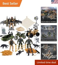 Army Men Action Figures Play Set, Toy Soldiers with Military Weapons Accessor...