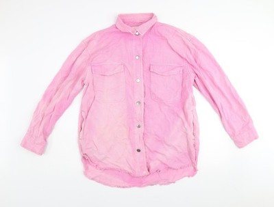 Next Damen Rosa Baumwolle Relaxed Basic Jacke Größe 14