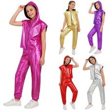 Kids Girls Dancewear Party Set With Elastic Waist Outfit Theme Party Jazz Vest