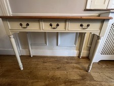 Laura Ashley Clifton Console/ Dressing Table In Ivory with polished pine top 