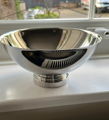 Georg Jensen Manhattan Schale klein Fuß Deko Edelstahl silber