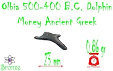 Ancient Greek Authentiq Bronze Coin Olbia 500-400 B.C. Dolphin #33446