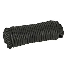 1/8 in x 50 ft Black Paracord Rope Utility Cord Camping Outdoor Line
