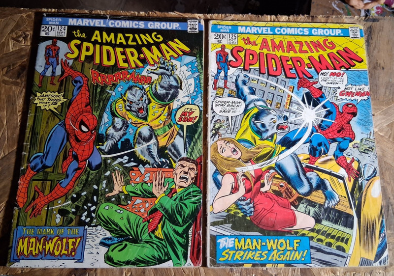 Amazing Spider-Man 124 & 125 Lot 1st Appearance Man-Wolf Mid Grade 1973