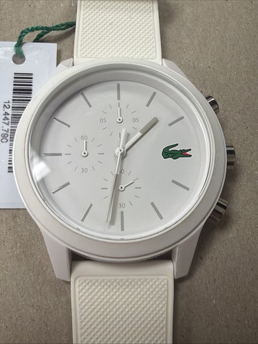 Lacoste L.12.12. 2010974 Chronograph TR90 White Silicone Strap Watch ...