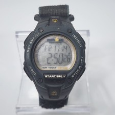 Timex Ironman Triathlon Blue Watch T5K413 WR-100 Meters Canvas Strap WORKS Great