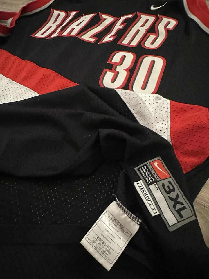 Camiseta deportiva de colección Portland Trailblazers Rasheed Wallace #30 Nike auténtica Swingman 3XL Foto 3 de 4