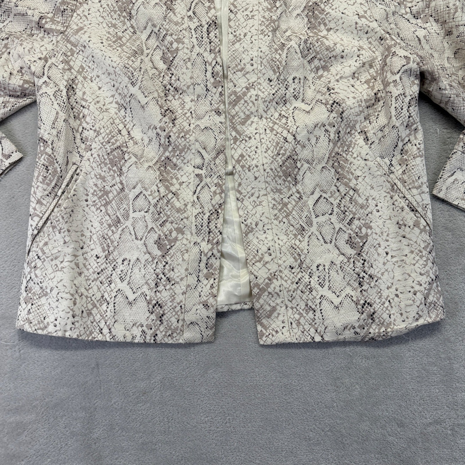 Laura Ashley Jacket Womens Small Python Silk Beig… - image 3