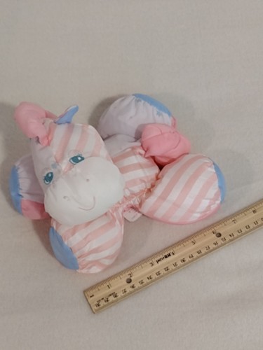 Fisher Price Puffalump Pink Stripe Blue Zebra Pony Stars 1991 Vintage Puffalumps - Picture 3 of 11