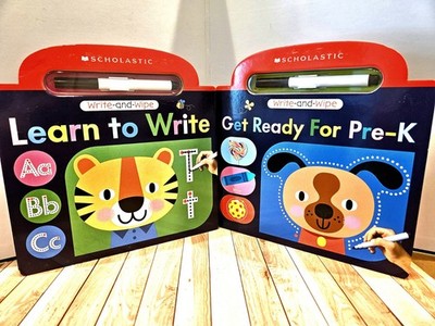 Scholastic Write-and-Wipe Learn to Write Alphabet Activity Book for Pre-K
