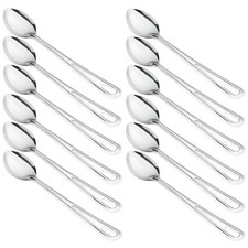 OCS Parts Professional Series Set of 12 Cooking Spoons  15-Inch, Silver
