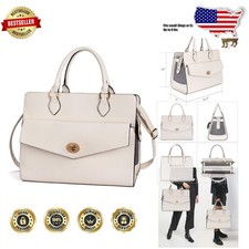 Designer Pet Carrier Purse Beige Faux Leather Airline Approved Small Dog Cat