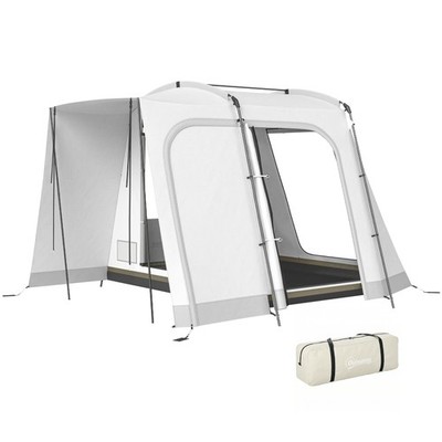Heckzelt für 2-4 Personen, 320 x 280 x 205 cm 2 in 1 Autozelt Tunnelzelt