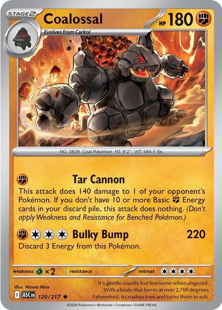 Pokemon Coalossal Rare 120/217 ME: Ascended Heroes Holofoil NM