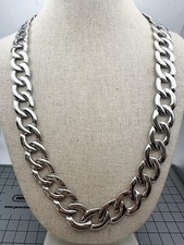 Vintage Silver Tone Napier Curb Chain Necklace 25  