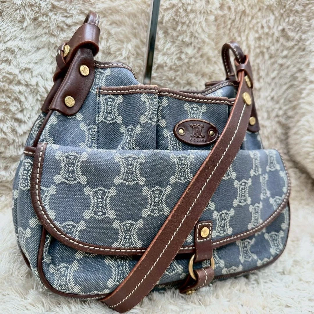CELINE Denim Exterior Shoulder Bag Bags & Handbags for Women for
