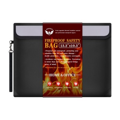 Fireproof Money Bag for Cash 13.3''x10.3'', Fireproof Document Bag & Passport ..