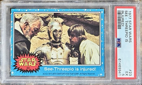 1977 Topps Star Wars #23 See-Threepio is injured! — PSA 5