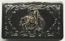 Western Rodeo Cowboy Themed Belt Buckle Vintage Silver Toned 3 1/8"w