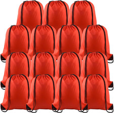 15 Pcs Red Drawstring Bags Drawstring Backpack Bulk, String Backpack Cinch Sack