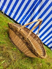 Extra Large Rustic Wicker Basket with Braided Rim – Handwoven Willow Basket