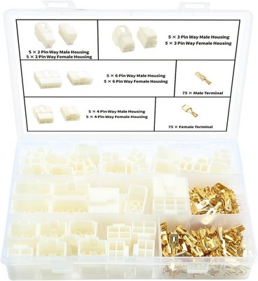 190-teiliges Kfz-Steckverbinder Set, 6.3mm Pitch, Pin Header Crimp Kabelklemmen