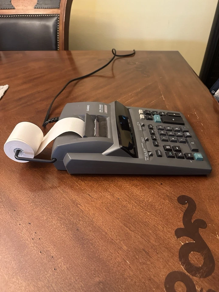 Casio DR-250HD Tax Exchange Electronic 2 Color Display Printing Calculator Works - Image 3 of 4