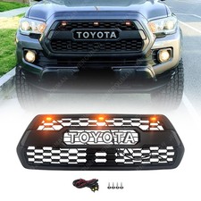 Trd Pro Style Grille For 2016-2023 Toyota Tacoma Front Bumper Mesh Grill Wlight