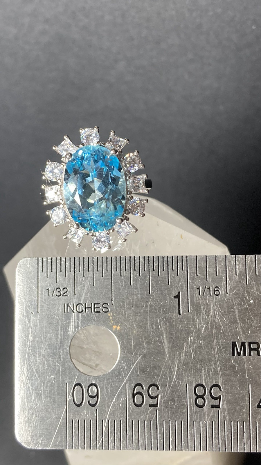 Sterling Silver Statement Ring Blue And White . S… - image 6