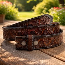 Western Genuine Leather Belt Full Grain Handmade Men's Heavy Duty Without Buckle