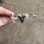 Silver Cuff Bangle Bracelet 16 G Taxco To-02 Puffy Heart Mexico 925 Sterling