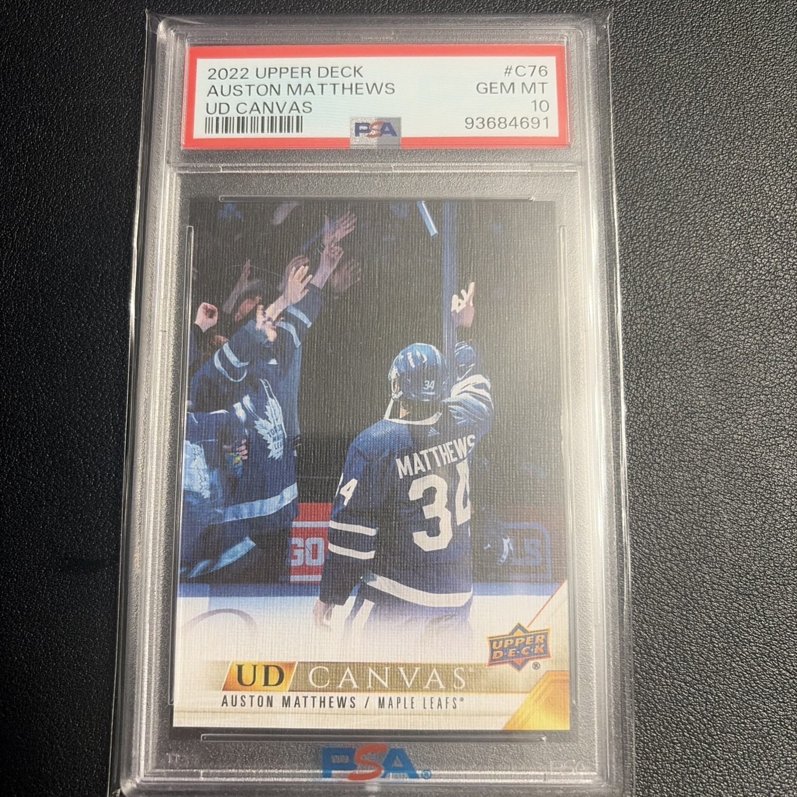 2022 UPPER DECK UD CANVAS #C76 AUSTON MATTHEWS PSA 10