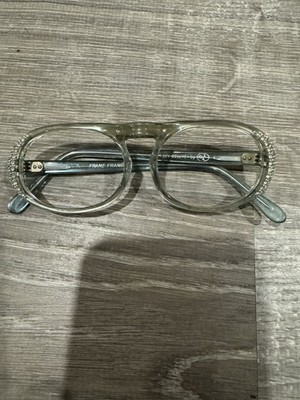 NOS Vintage 70s Oversized Rhinestone Eyeglass Frames CMF France Levy Deluxe