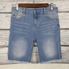 Appaman Boys Denim Shorts Light Wash Frayed Hem 10 NEW