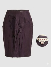 Marni Silk Radzimir Tulip Pencil Skirt Plum IT 40 US 8 Pocket Vtg Y2K Archival