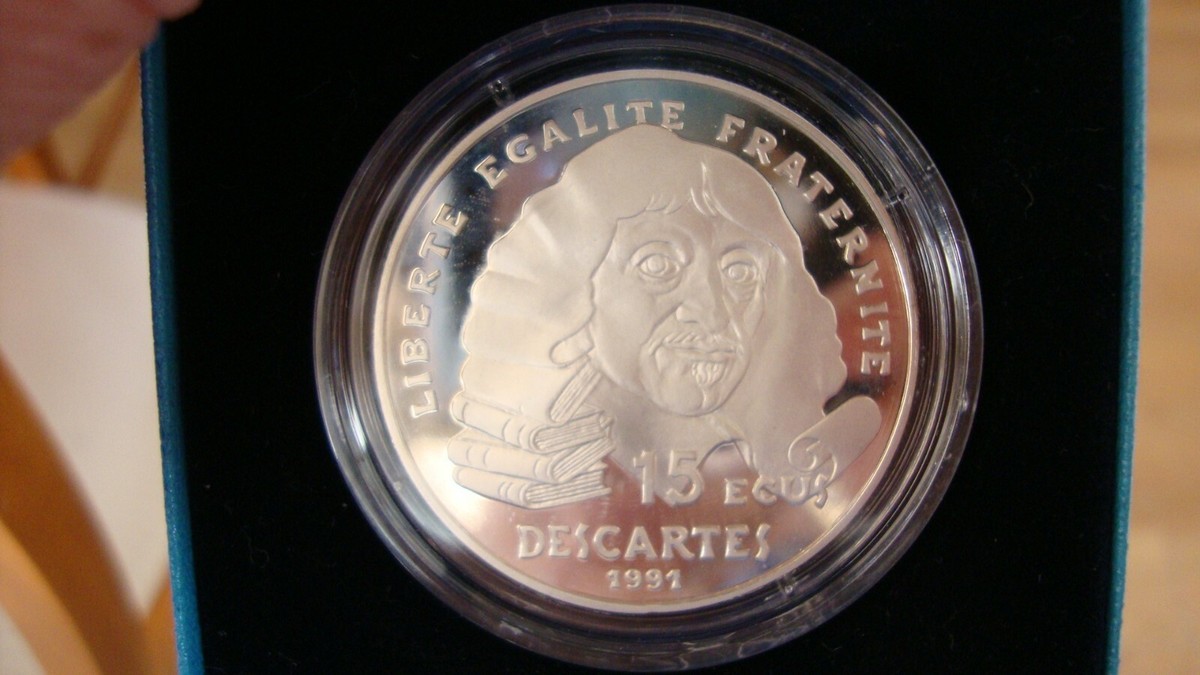 MONNAIE DE PARIS 100 FRANCS DESCARTES JEAN MONNET .900 SILVER