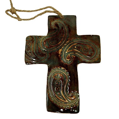 Decorative Cross Paisley Ceramic Wall Hanging Ity Religious Collectible - Decorative Ceramic Wall Crosses Australia Decorative Cross Paisley Ceramic Wall Hanging Ity Religious Collectible - Decorative Ceramic Wall Crosses Australia