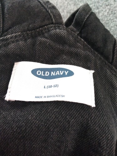 Old Navy Overalls Girls Extra Large Black Wash Sleeveless Denim Bib Youth Large - Picture 7 of 9