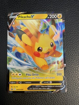 Pokemon TCG - Pikachu V - SWSH285 Black Star Promo Crown Zenith - NM Holo