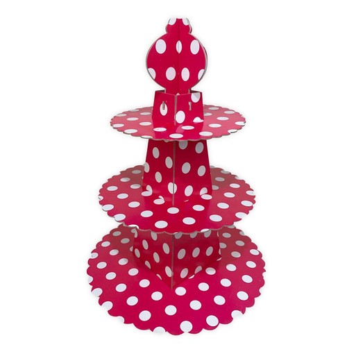 AEX 3 Tier Cake Stand Kids Party Wedding Large Polka Dot Cupcake Dessert Holder - Picture 34 of 65