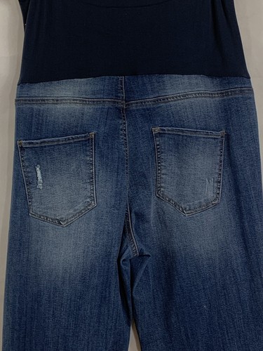 Time & Tru Größe L 12/14 Prefaded Distressed Umstandsjeans Skinny 5 Pkt Stretch - Bild 9 von 12
