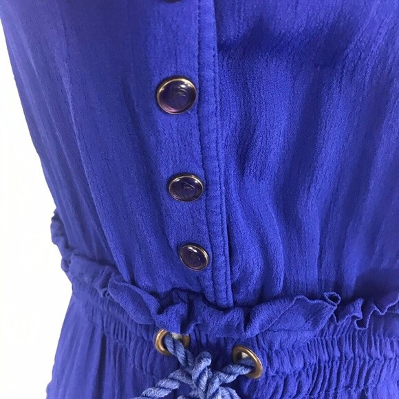 ASOS Light Weight Navy Button Front Drawstring Wa… - image 3