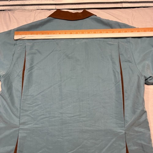 Vintage 90s Hobie Shirt Mens Medium Blue Button Up Bowling Surfer Rayon Retro - Picture 9 of 10