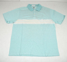 Penguin Shirt VTG Munsingwear Pale Turquoise Size M 90s White Pink Center Stripe