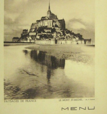 1934 Cie Gle French Menu Transatlantique Le Mont St Michel Lafayette Luncheon