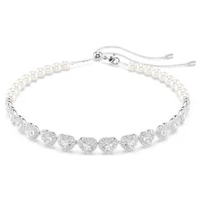 Swarovski Ariana Grande x Swarovski Tennis Choker, Crystal Pearl, Heart 5720861