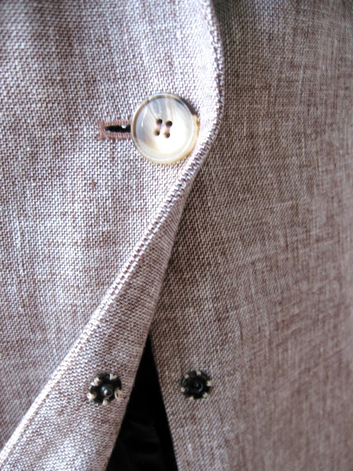 Blazer W2 Jones New York NUEVO Para Mujer Cacao 1 Botón Mangas Largas Forrado Lino 14W Foto 3 de 4