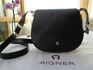 Luxus Aigner Damen Tasche Vittoria Leder Grosse S Farbe Schwarz Neu Ebay